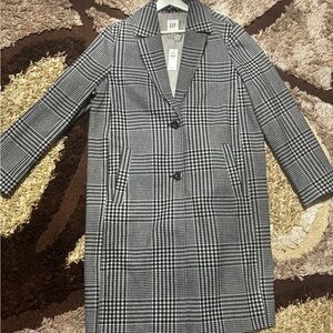 GAP Women's Classic Black and White Trench Coat